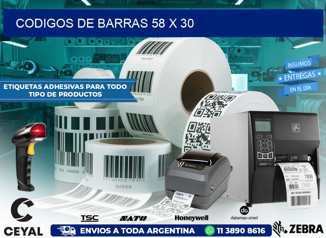 CODIGOS DE BARRAS 58 x 30