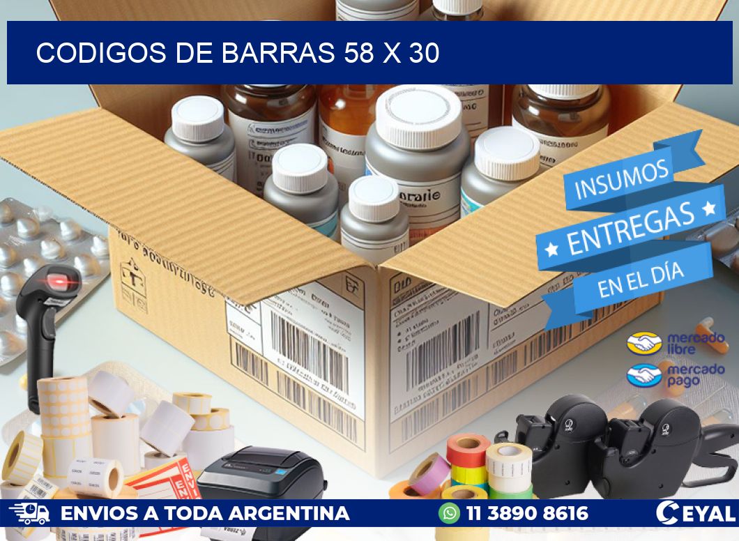 CODIGOS DE BARRAS 58 x 30