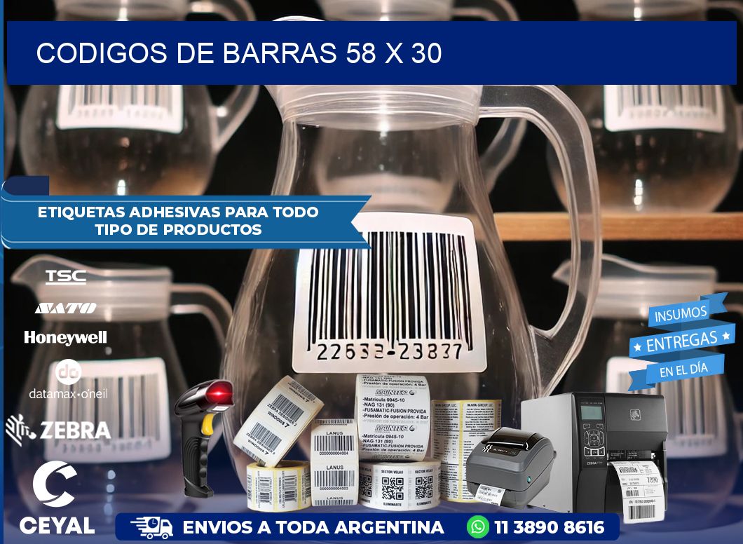 CODIGOS DE BARRAS 58 x 30