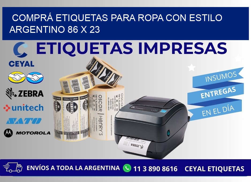 COMPRÁ ETIQUETAS PARA ROPA CON ESTILO ARGENTINO 86 x 23