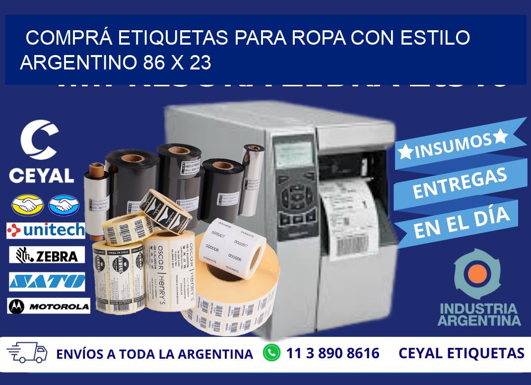 COMPRÁ ETIQUETAS PARA ROPA CON ESTILO ARGENTINO 86 x 23