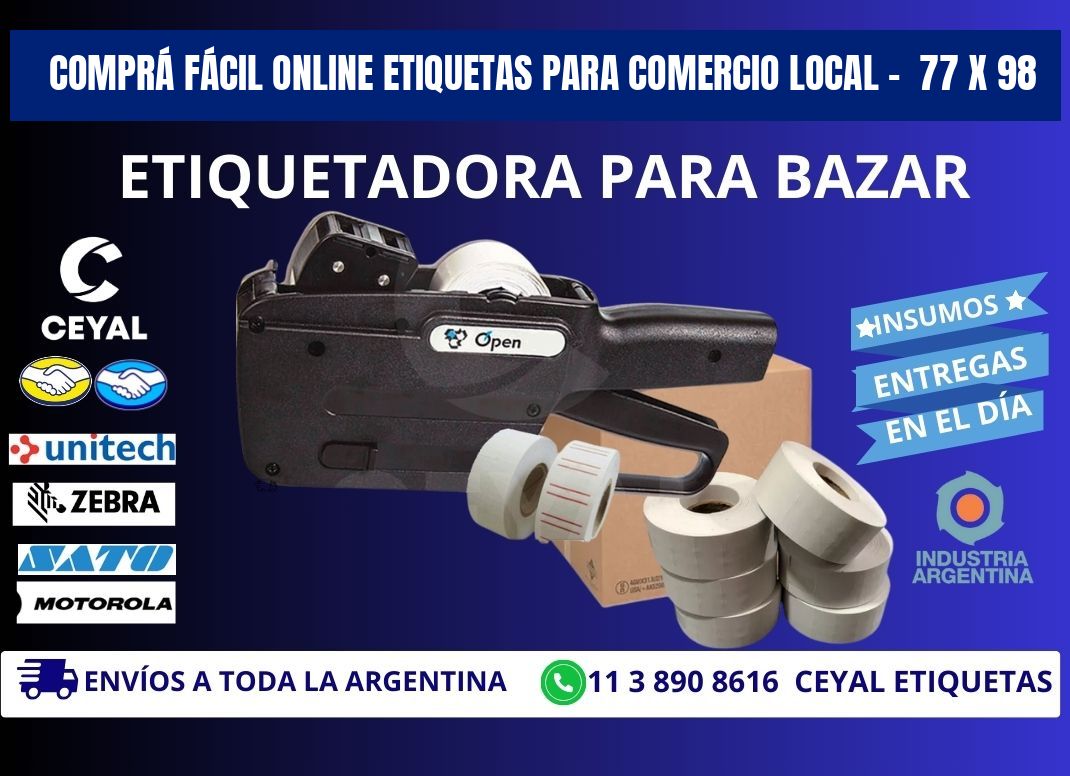 COMPRÁ FÁCIL ONLINE ETIQUETAS PARA COMERCIO LOCAL –  77 x 98