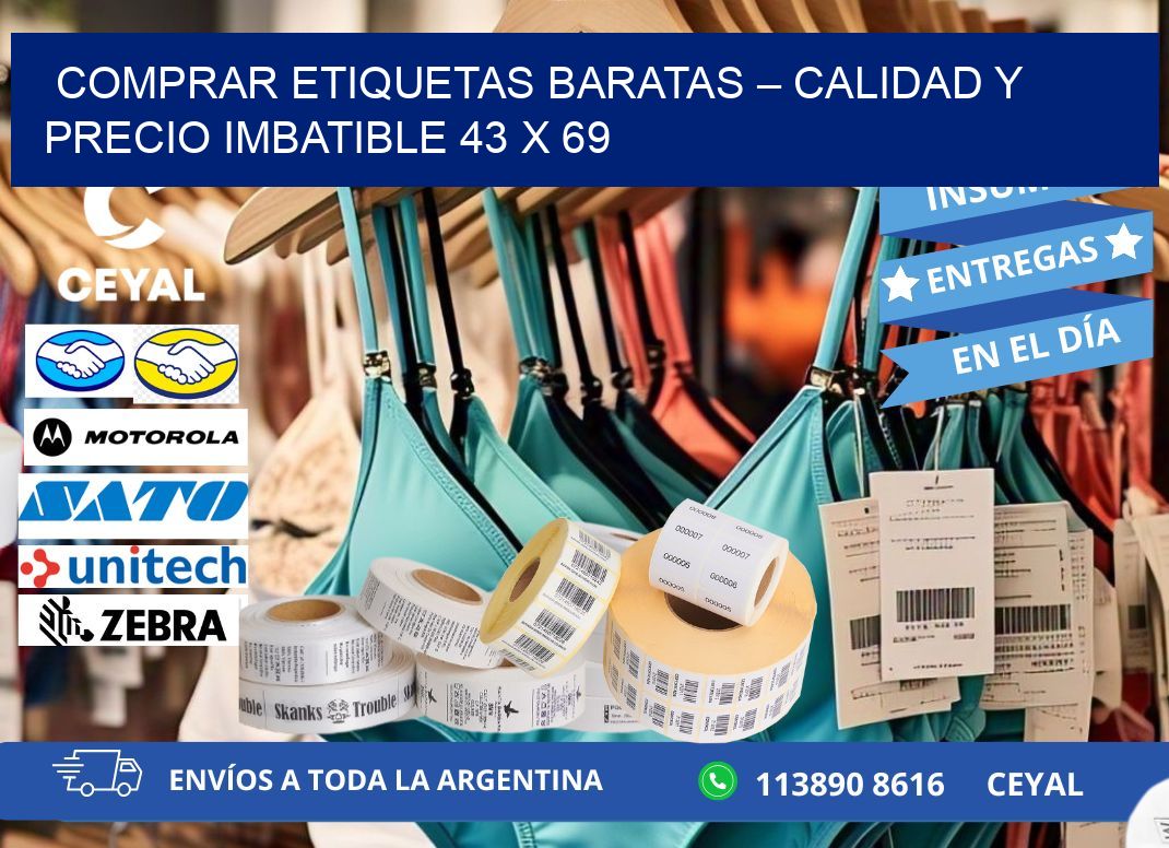 COMPRAR ETIQUETAS BARATAS – CALIDAD Y PRECIO IMBATIBLE 43 x 69