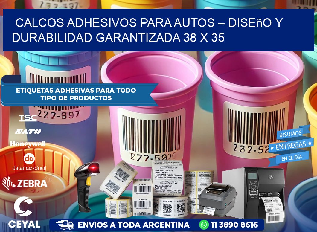 Calcos Adhesivos para Autos – Diseño y Durabilidad Garantizada 38 x 35