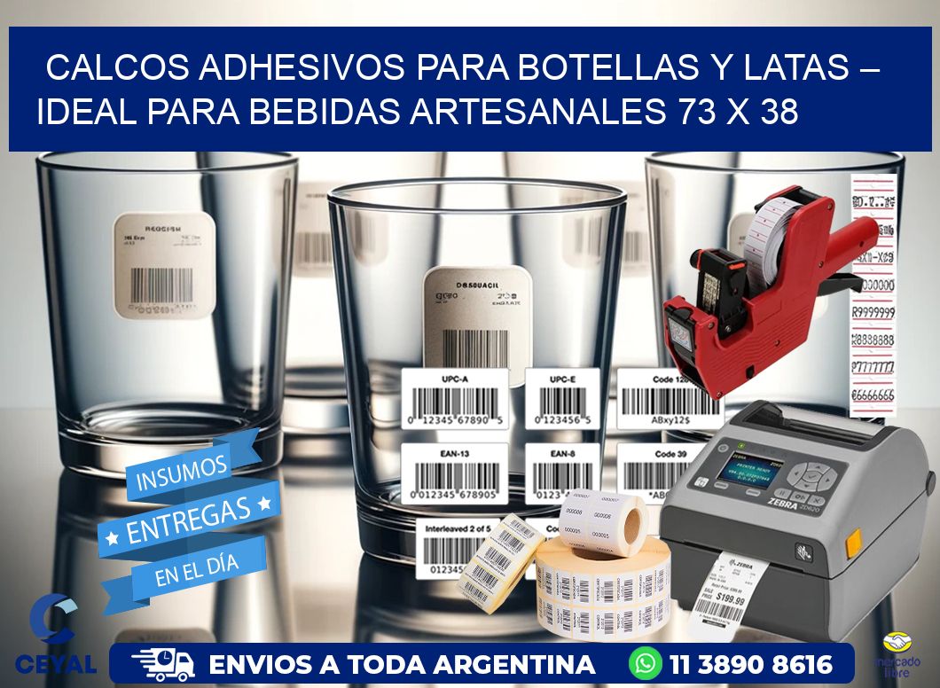 Calcos Adhesivos para Botellas y Latas – Ideal para Bebidas Artesanales 73 x 38