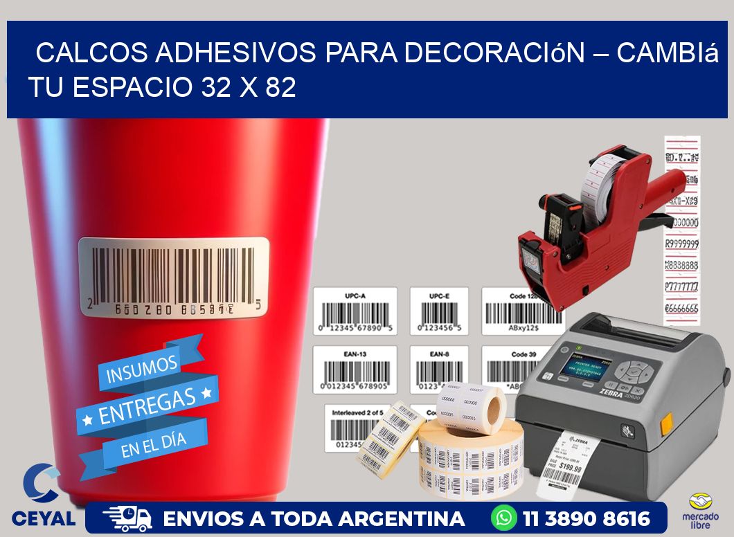 Calcos Adhesivos para Decoración – Cambiá Tu Espacio 32 x 82