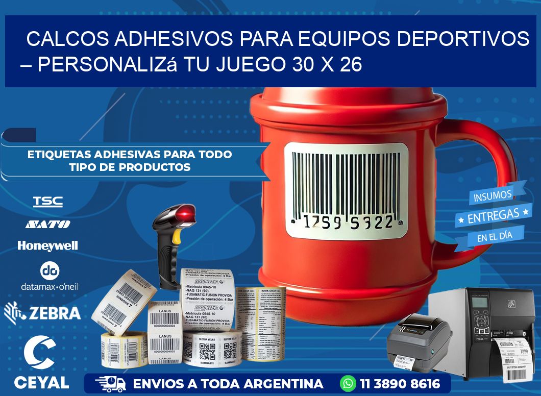 Calcos Adhesivos para Equipos Deportivos – Personalizá Tu Juego 30 x 26