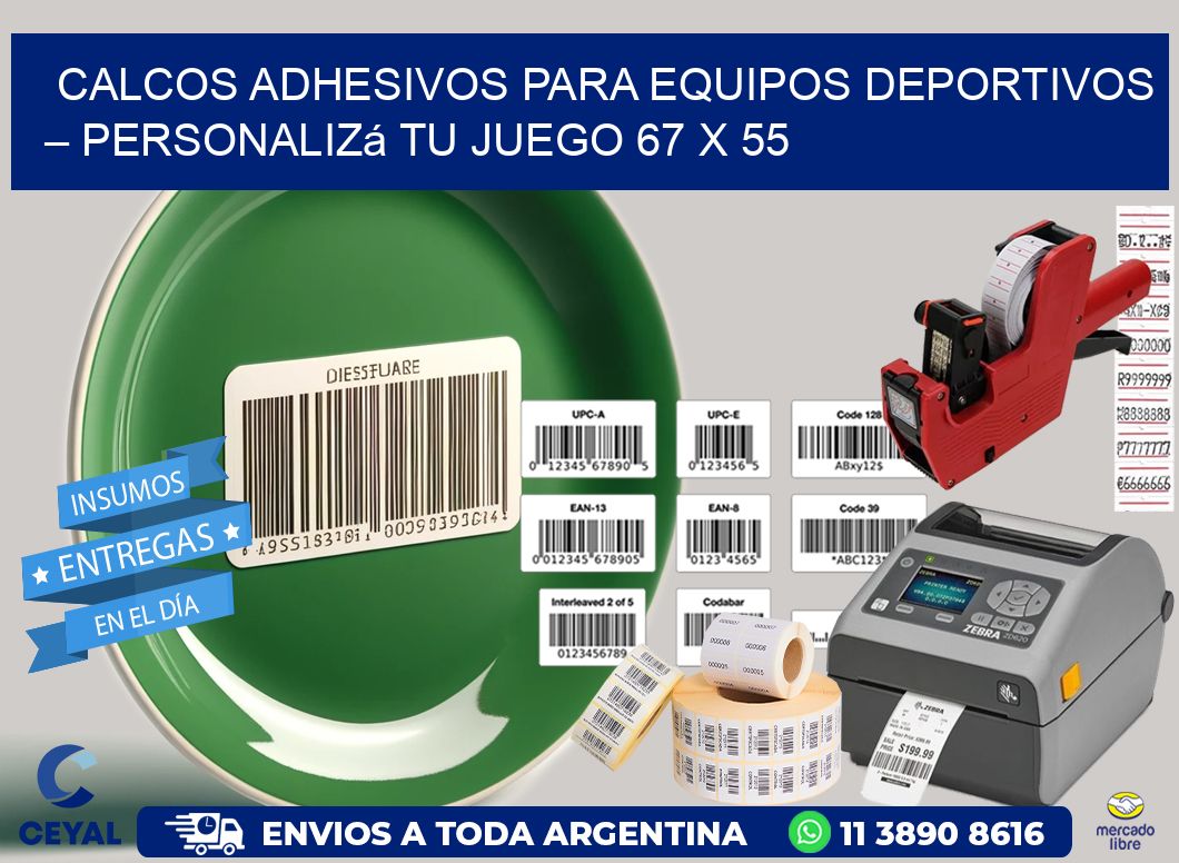 Calcos Adhesivos para Equipos Deportivos – Personalizá Tu Juego 67 x 55