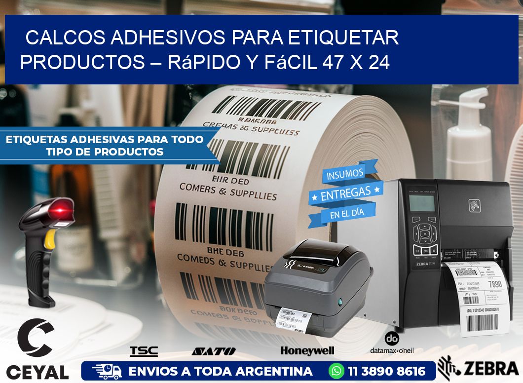 Calcos Adhesivos para Etiquetar Productos – Rápido y Fácil 47 x 24