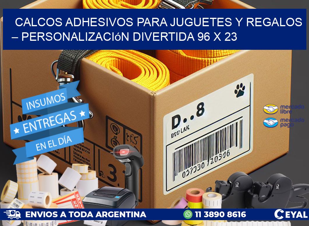 Calcos Adhesivos para Juguetes y Regalos – Personalización Divertida 96 x 23