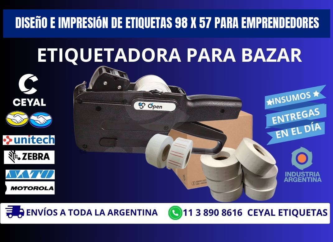 Diseño e Impresión de Etiquetas 98 x 57 para Emprendedores