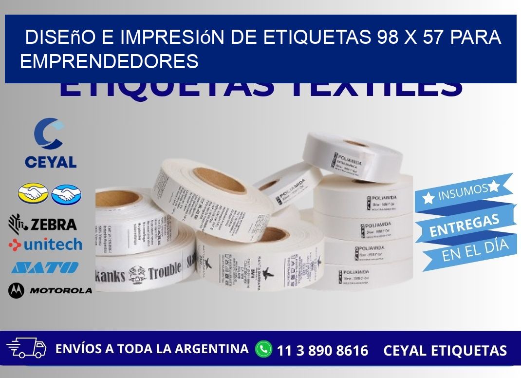 Diseño e Impresión de Etiquetas 98 x 57 para Emprendedores