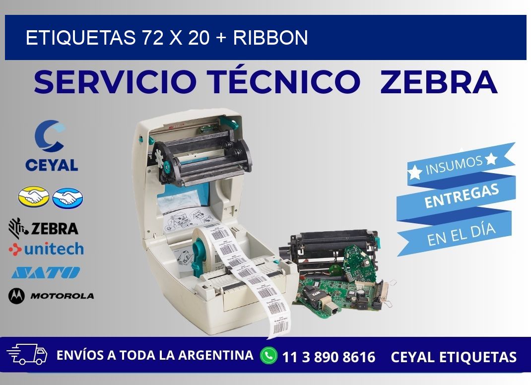 ETIQUETAS 72 x 20 + RIBBON