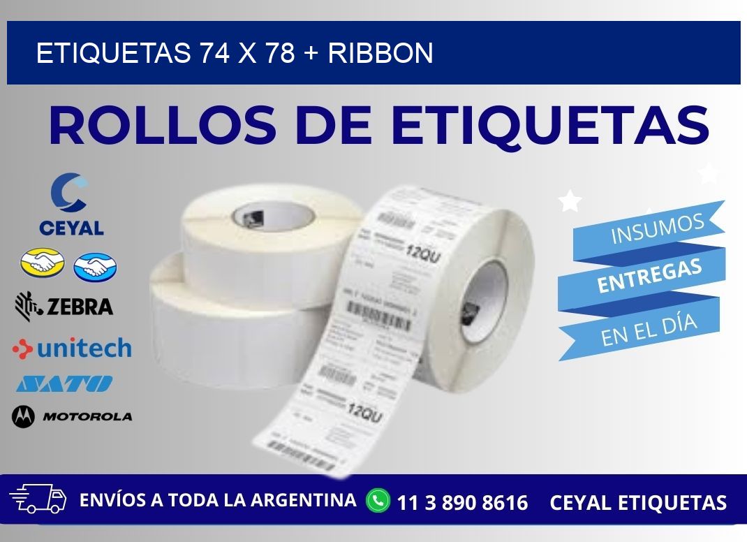 ETIQUETAS 74 x 78 + RIBBON