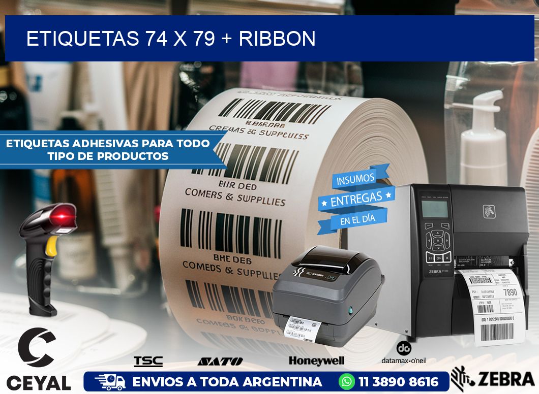 ETIQUETAS 74 x 79 + RIBBON