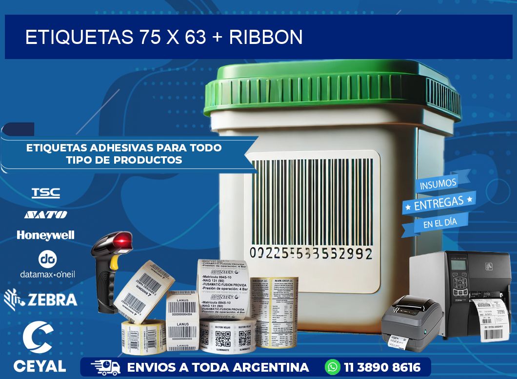 ETIQUETAS 75 x 63 + RIBBON