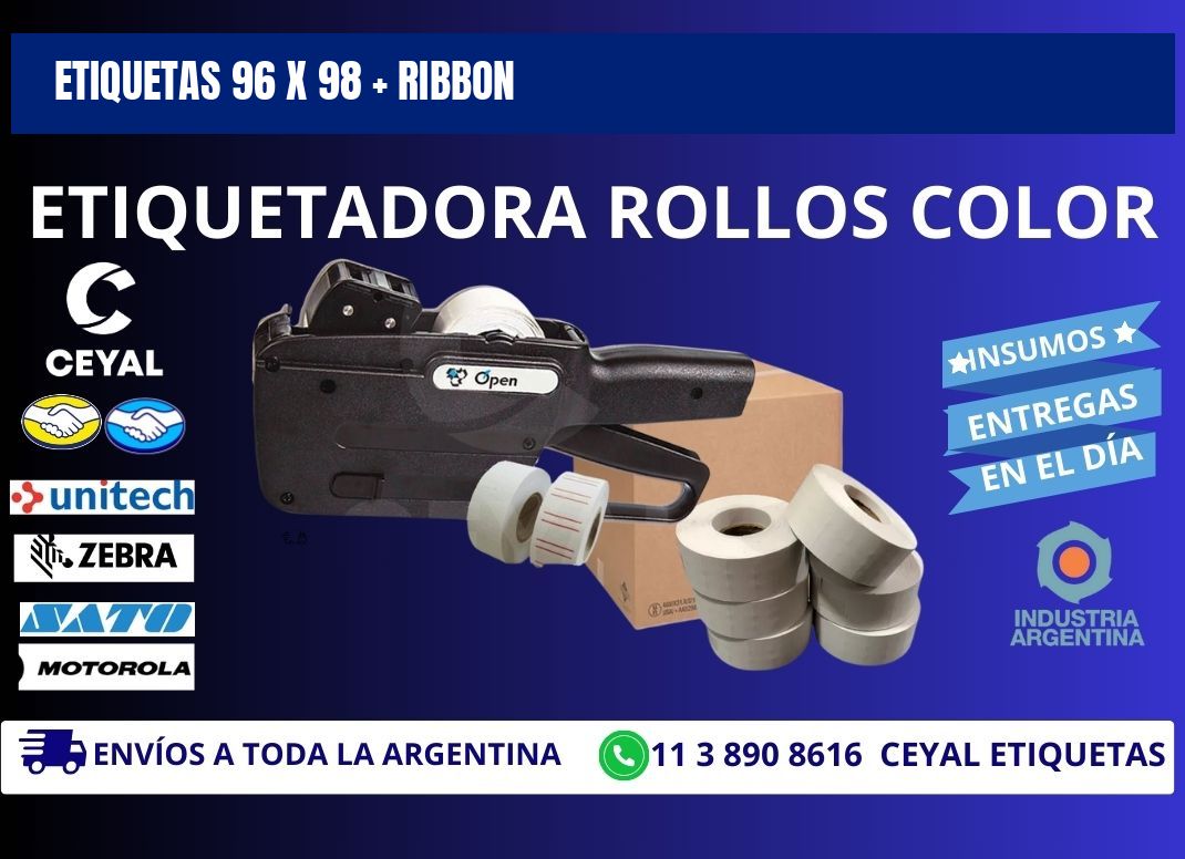 ETIQUETAS 96 x 98 + RIBBON