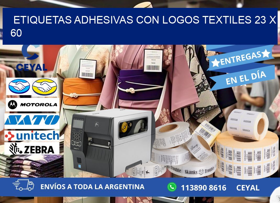 ETIQUETAS ADHESIVAS CON LOGOS TEXTILES 23 x 60