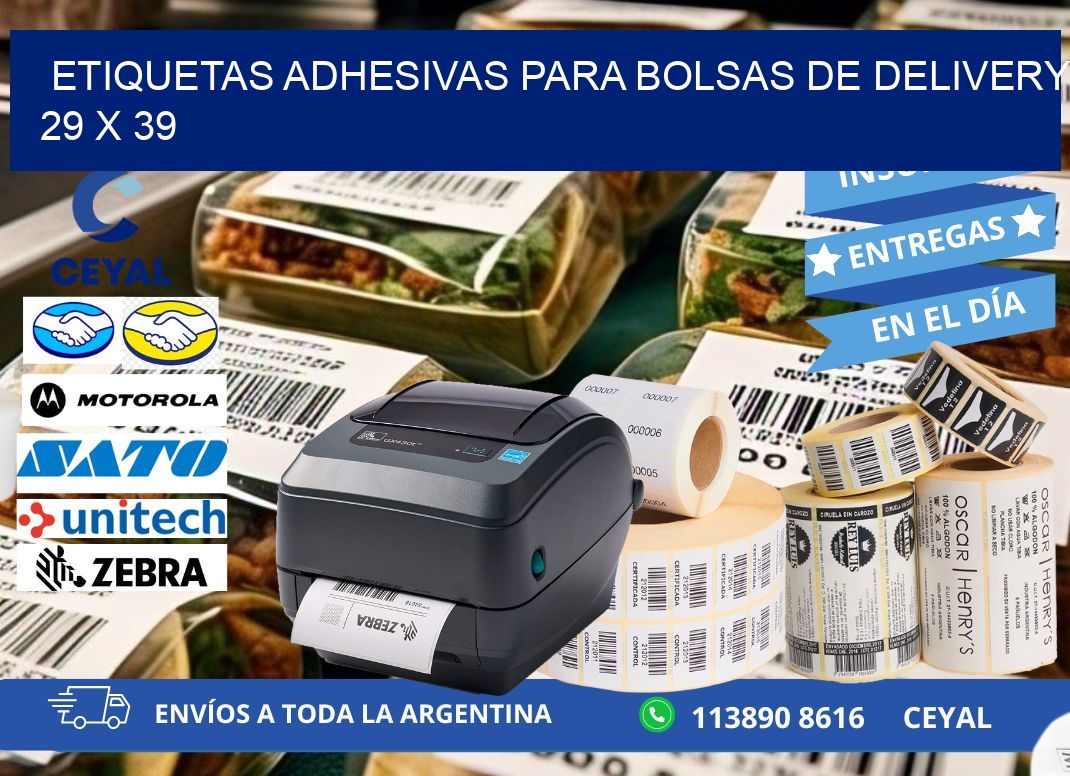 ETIQUETAS ADHESIVAS PARA BOLSAS DE DELIVERY 29 x 39