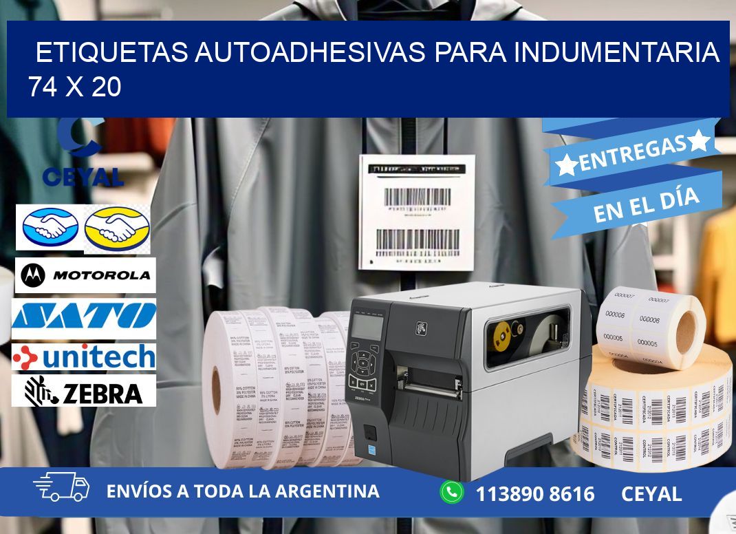 ETIQUETAS AUTOADHESIVAS PARA INDUMENTARIA 74 x 20