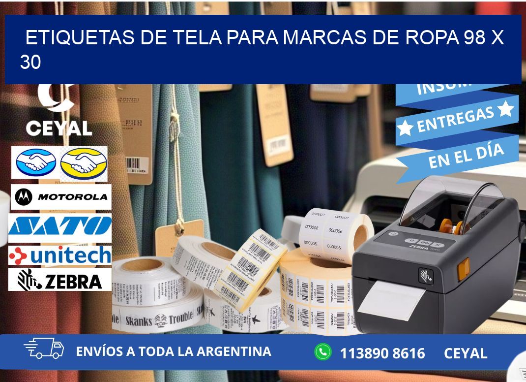 ETIQUETAS DE TELA PARA MARCAS DE ROPA 98 x 30