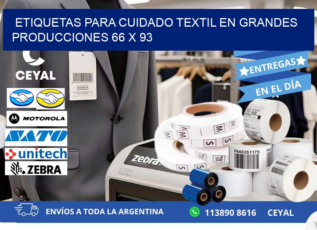 ETIQUETAS PARA CUIDADO TEXTIL EN GRANDES PRODUCCIONES 66 x 93