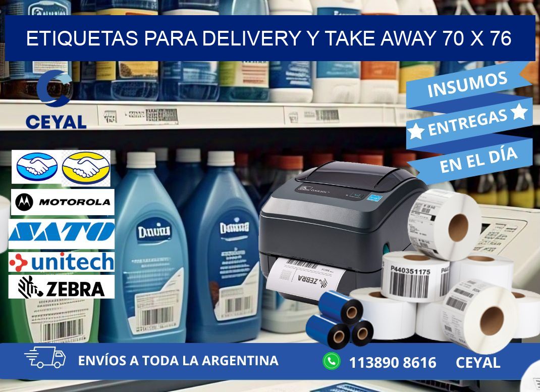 ETIQUETAS PARA DELIVERY Y TAKE AWAY 70 x 76