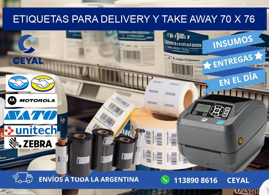 ETIQUETAS PARA DELIVERY Y TAKE AWAY 70 x 76