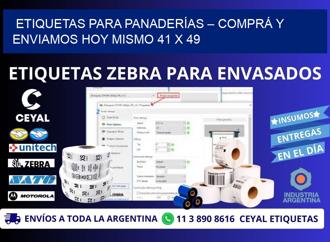 ETIQUETAS PARA PANADERÍAS – COMPRÁ Y ENVIAMOS HOY MISMO 41 x 49