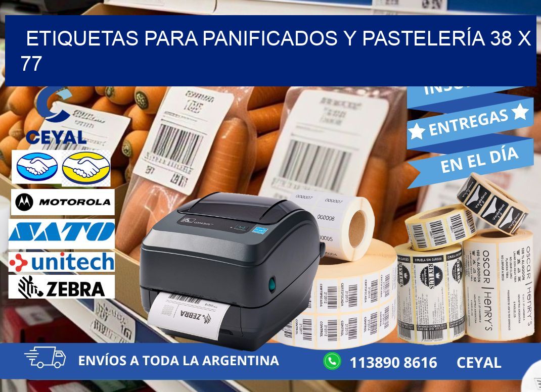 ETIQUETAS PARA PANIFICADOS Y PASTELERÍA 38 x 77