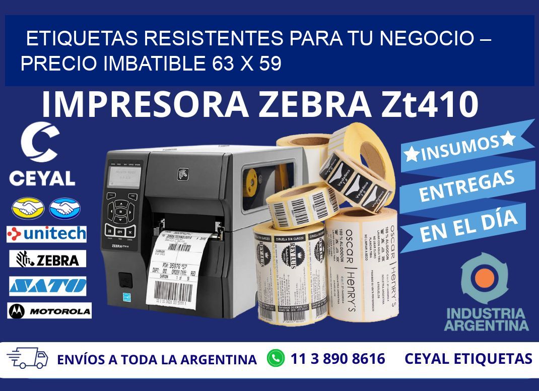 ETIQUETAS RESISTENTES PARA TU NEGOCIO – PRECIO IMBATIBLE 63 x 59
