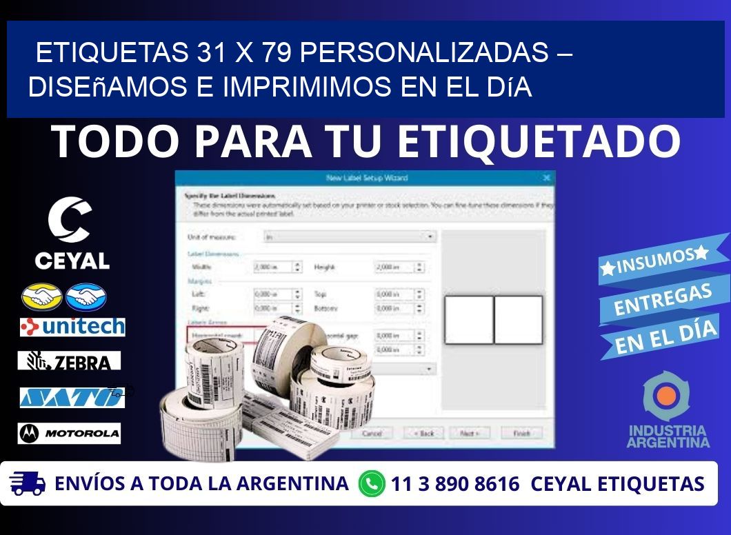 Etiquetas 31 x 79 Personalizadas – Diseñamos e Imprimimos en el Día