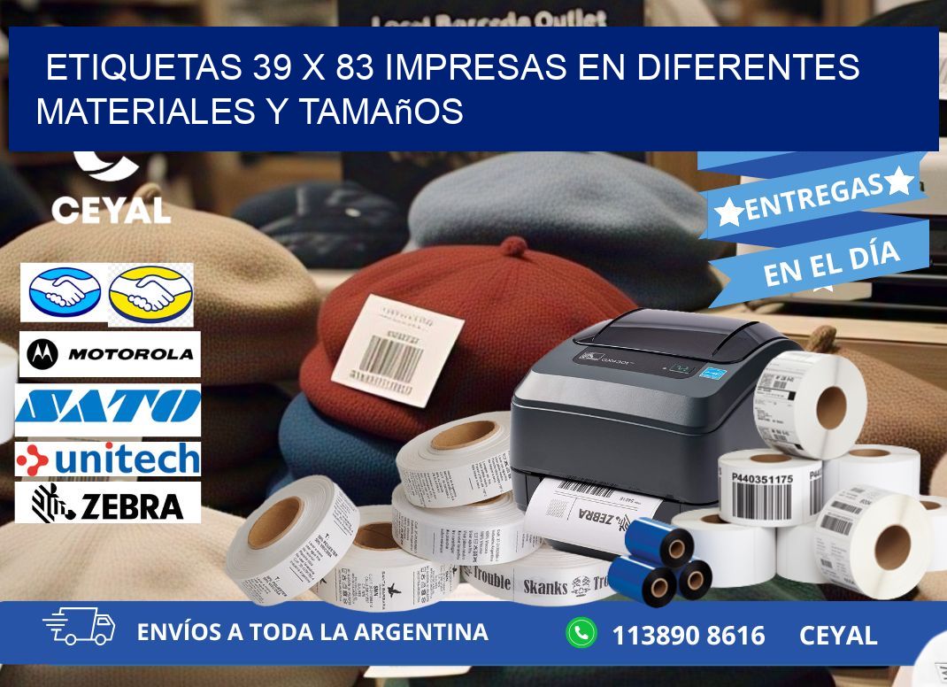 Etiquetas 39 x 83 Impresas en Diferentes Materiales y Tamaños