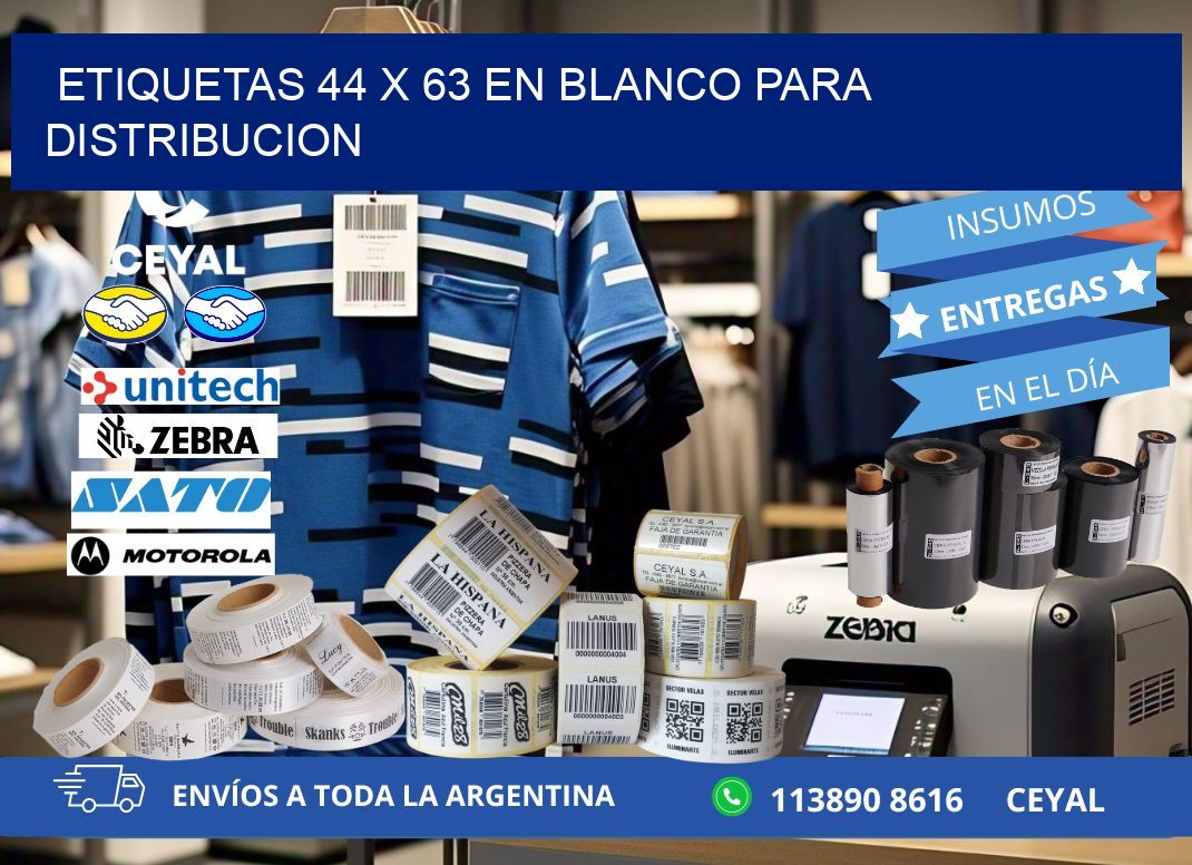 Etiquetas 44 x 63 en blanco para distribucion