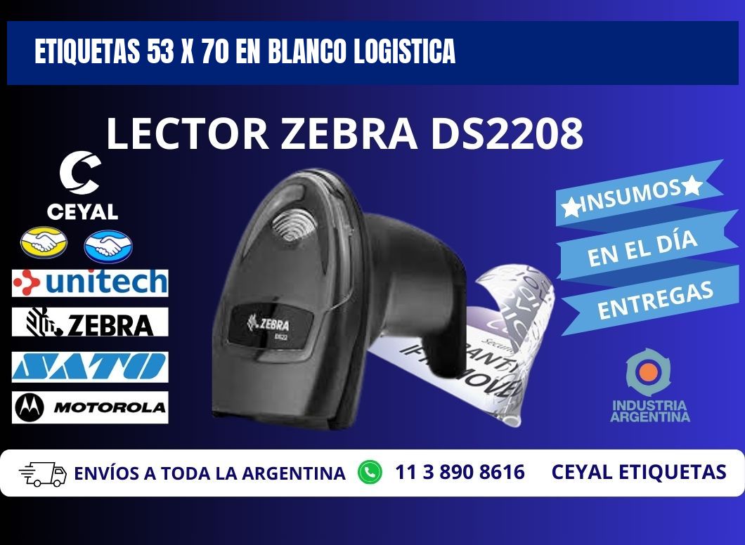 Etiquetas 53 x 70 en blanco logistica