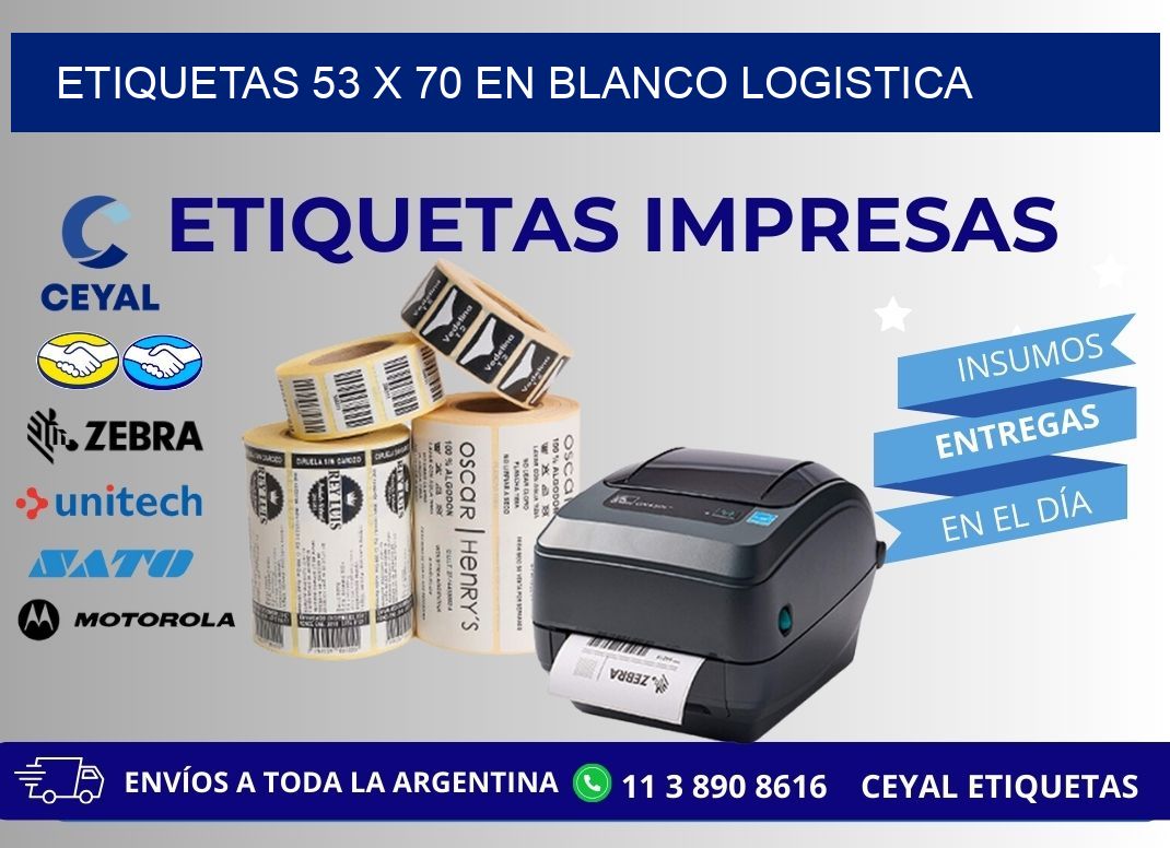 Etiquetas 53 x 70 en blanco logistica