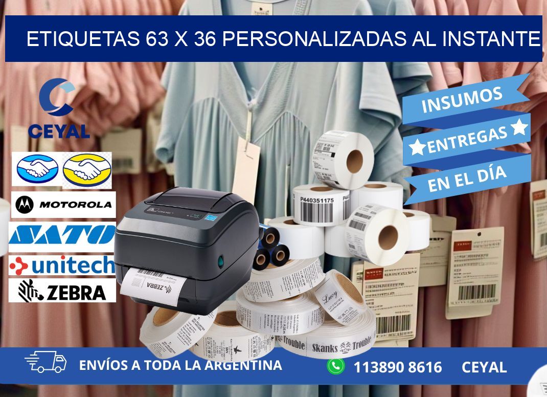 Etiquetas 63 x 36 Personalizadas al Instante