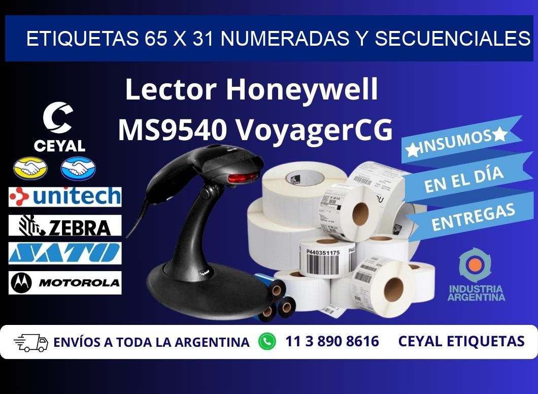 Etiquetas 65 x 31 Numeradas y Secuenciales