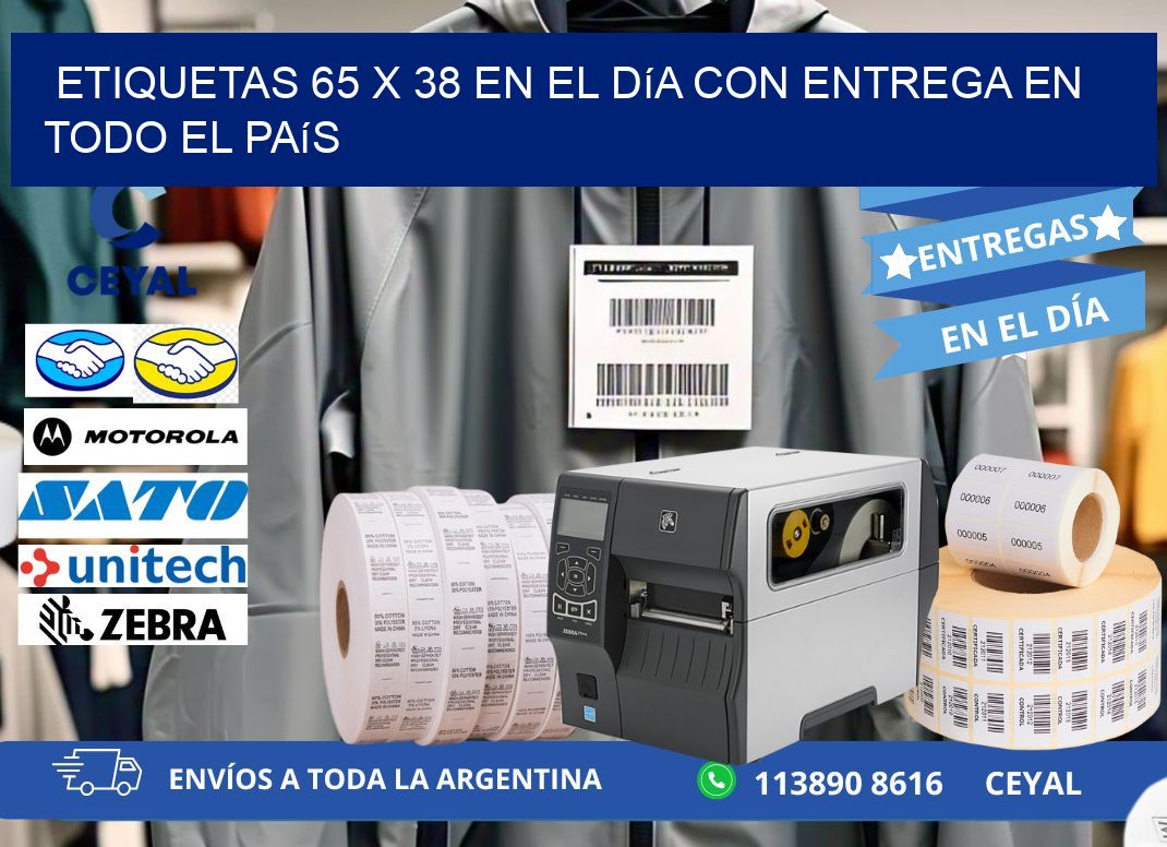 Etiquetas 65 x 38 en el Día con Entrega en Todo el País