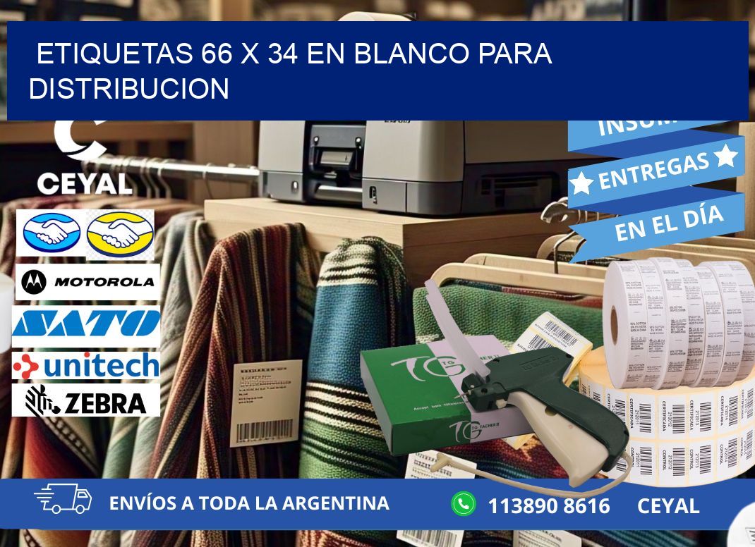 Etiquetas 66 x 34 en blanco para distribucion