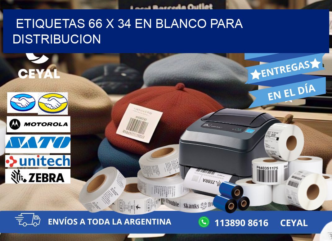 Etiquetas 66 x 34 en blanco para distribucion