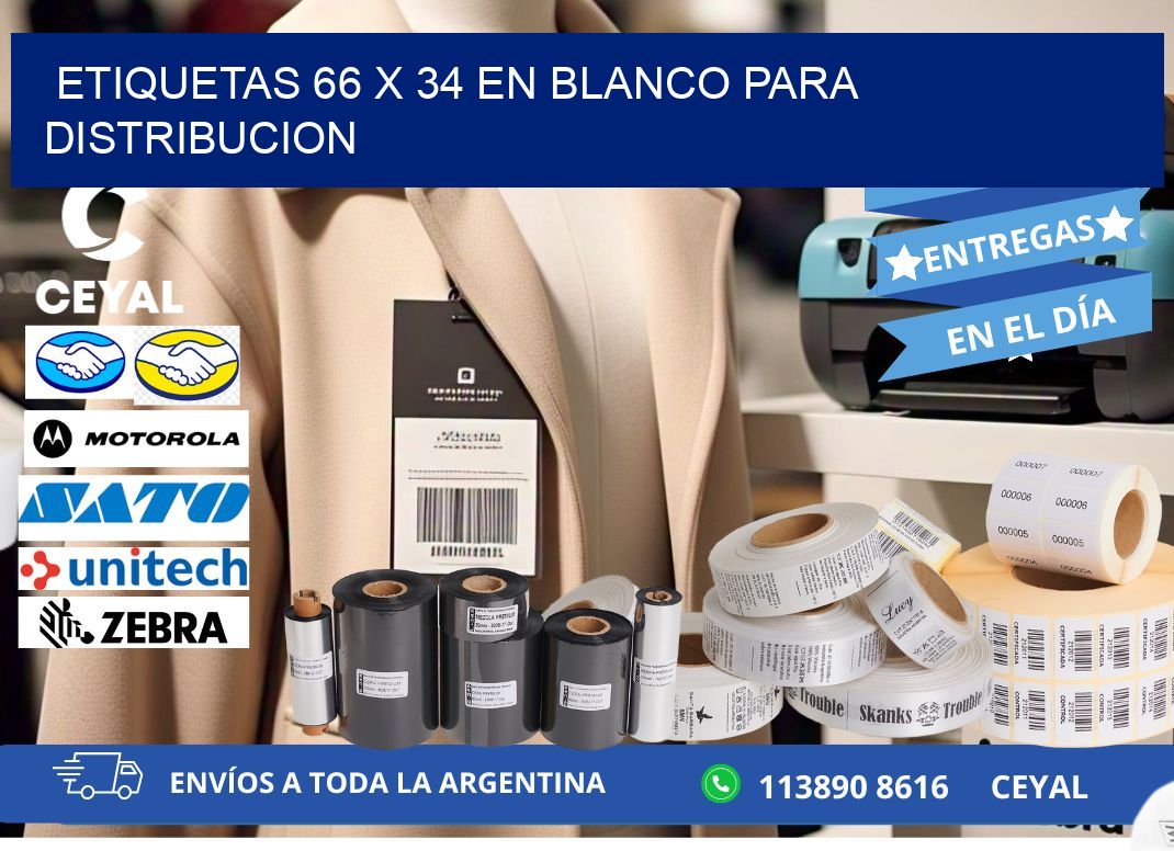 Etiquetas 66 x 34 en blanco para distribucion