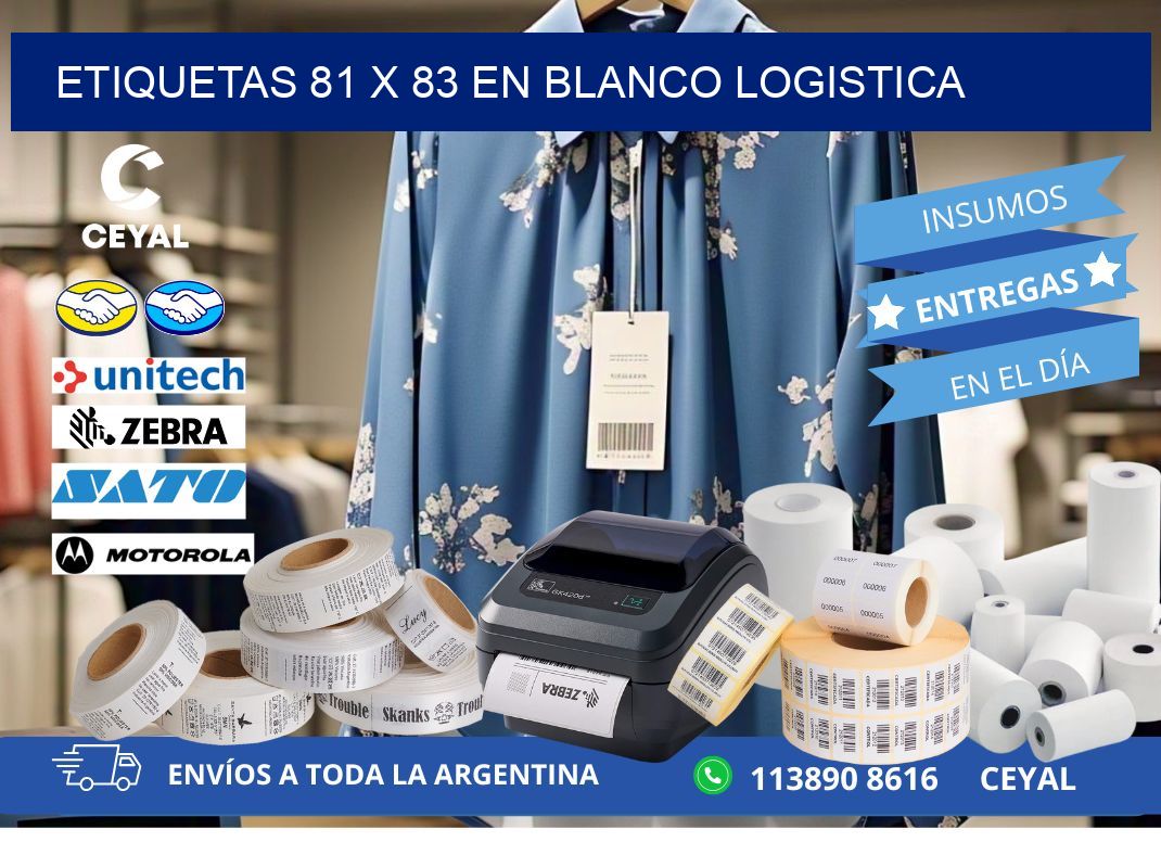 Etiquetas 81 x 83 en blanco logistica