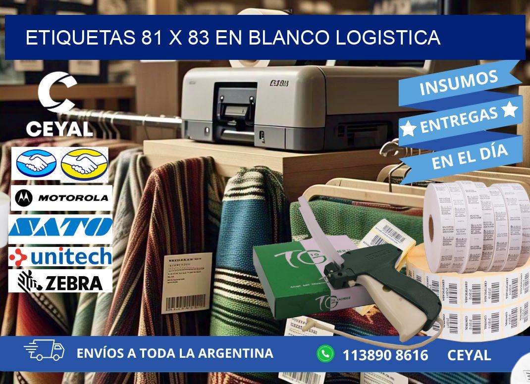 Etiquetas 81 x 83 en blanco logistica