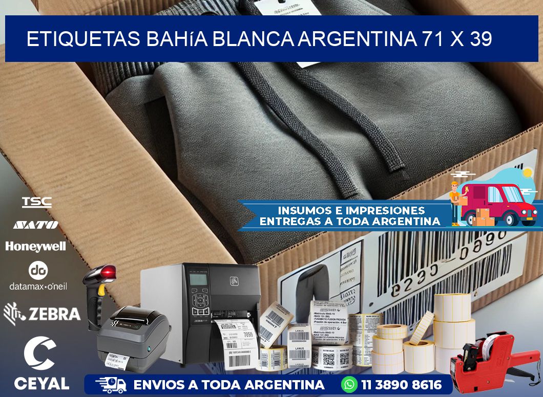 Etiquetas Bahía Blanca Argentina 71 x 39