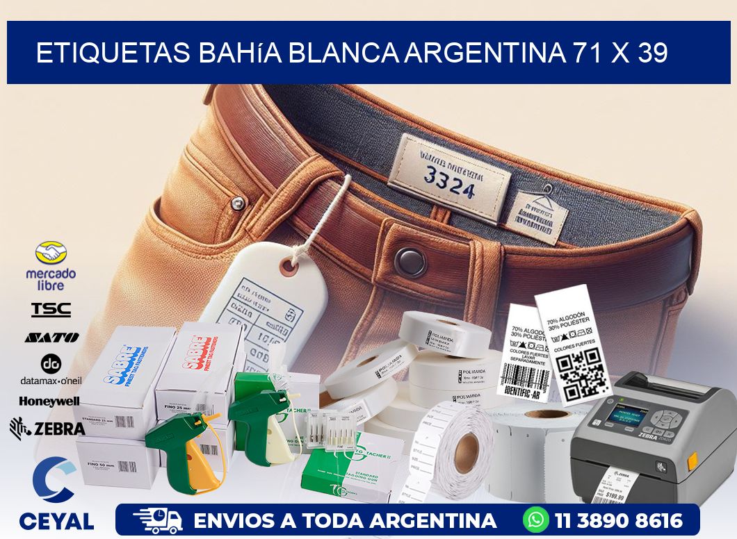 Etiquetas Bahía Blanca Argentina 71 x 39