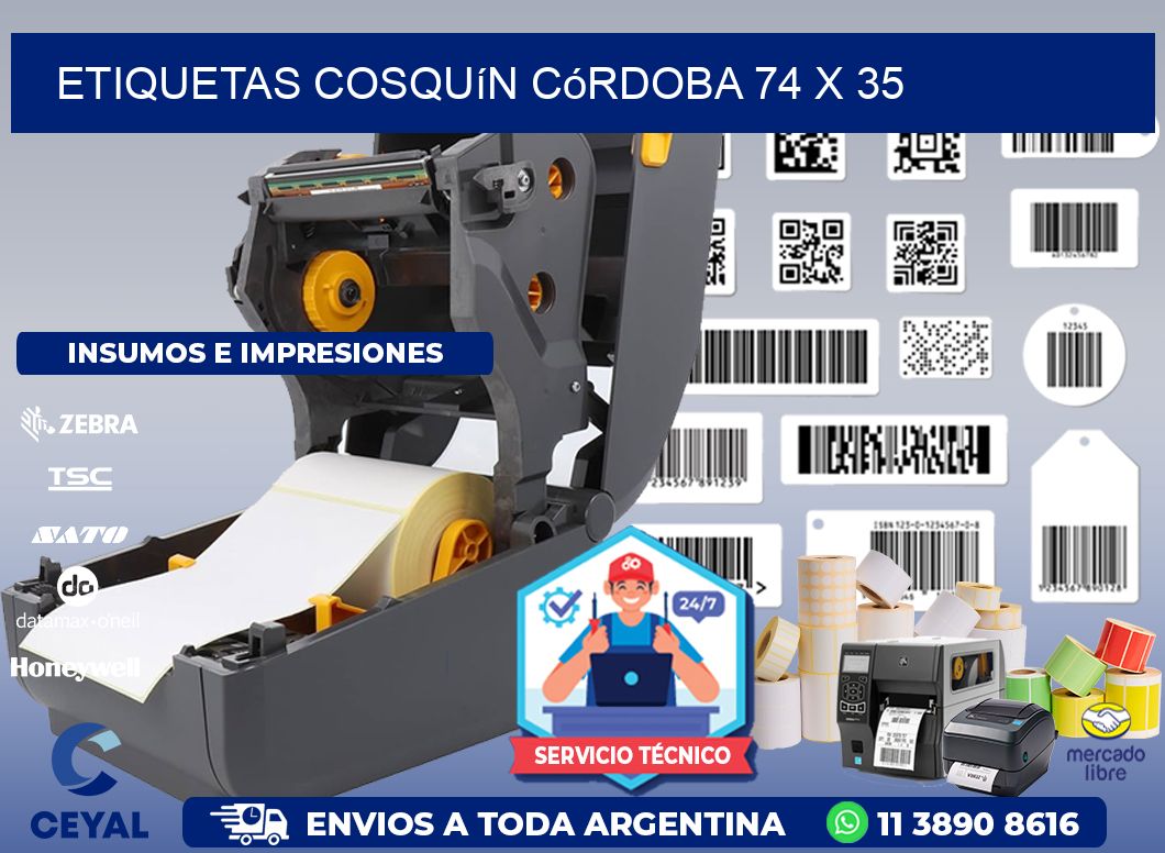 Etiquetas Cosquín Córdoba 74 x 35