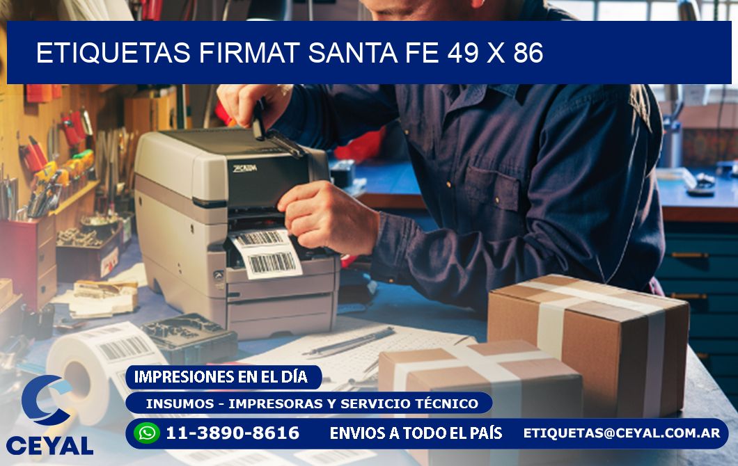 Etiquetas Firmat Santa Fe 49 x 86