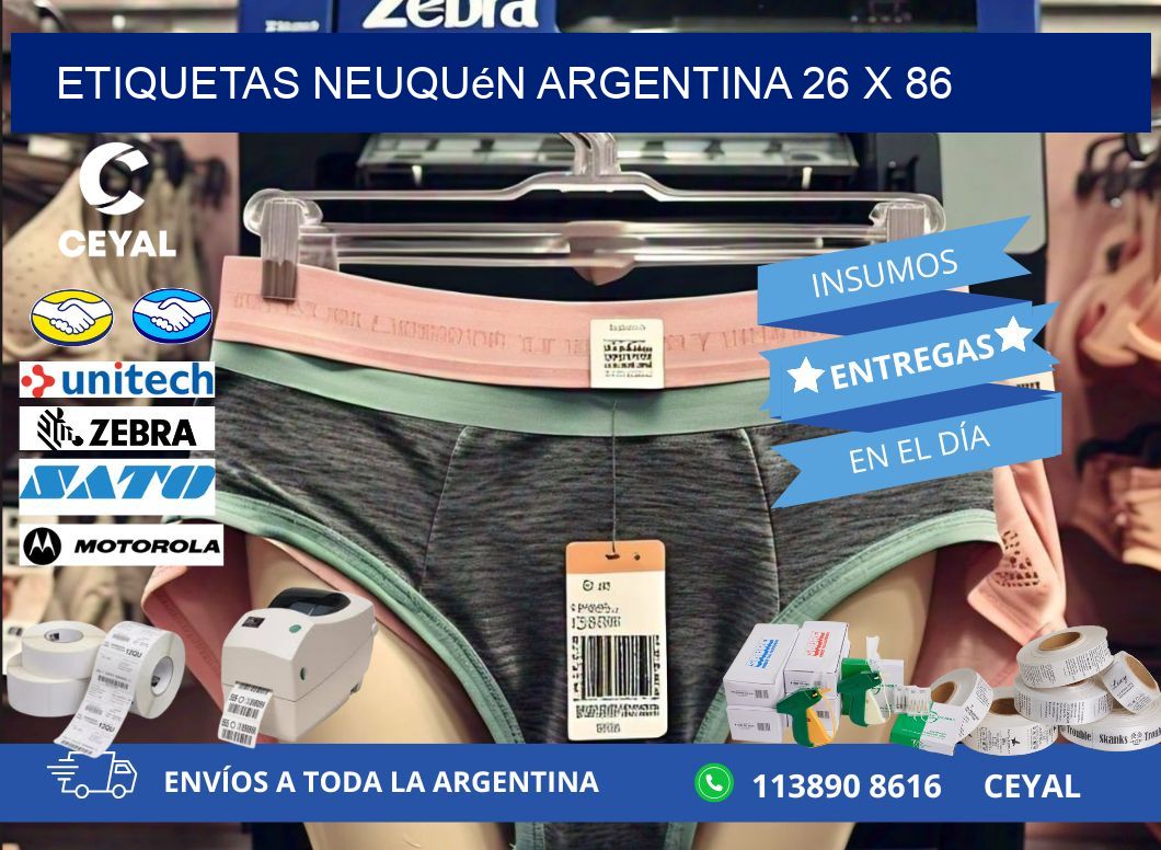 Etiquetas Neuquén Argentina 26 x 86