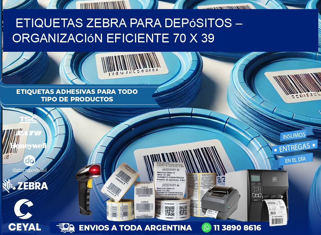 Etiquetas Zebra para Depósitos – Organización Eficiente 70 x 39